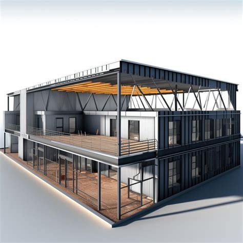 3d rendering of a modern office building under construction | Premium ...