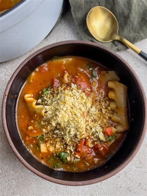 One Pot Vegetarian Lasagna Soup - Wholly Nourished