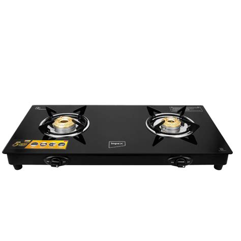 Impex Aspira Ador 2B Glasstop Gas Stove | 2 Brass Burners, Toughened G ...
