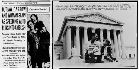 Headlines: Bonnie and Clyde Slain & Brown vs. Board of Education Ruling ...