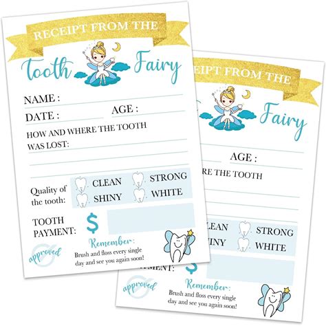 Sirjiera Official Receipt From The Tooth Fairy, Tooth Fairy India | Ubuy