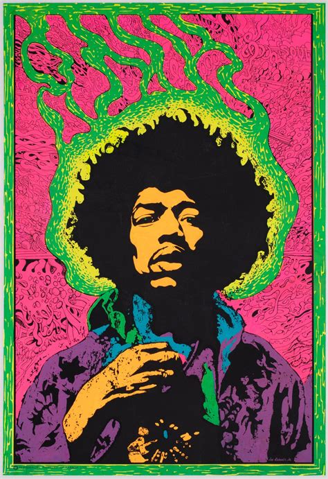 Jimi Hendrix 1960s Blacklight Poster, Joe Roberts Jr - Orson & Welles