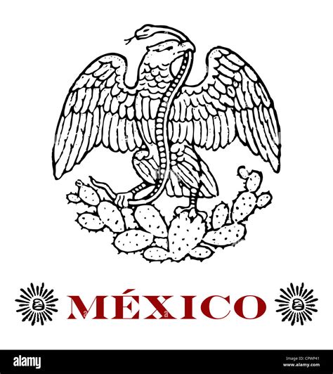 Mexican Flag Eagle Outline
