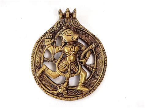 Buy The Spiritual Living Sankat Mochan Hanuman | Brass Wall Hanging ...