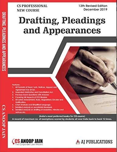 Buy Drafting Pleadings And Appearances New Syllabus Latest Edition CS ...