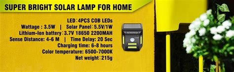 Hardoll Outdoor Motion Sensor COB LED Solar Light Lamp (Black,Plastic ...