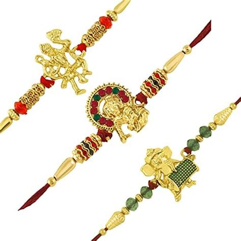 Webelkart Premium Combo of 3 Rakhi for Bhaiya and Bhabhi With Ganesha ...