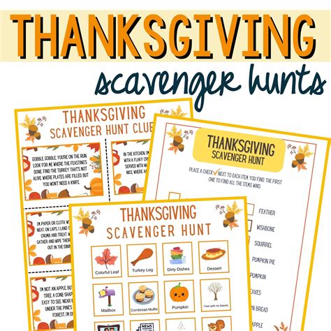 Thanksgiving Scavenger Hunts - Homeschool Happiness Shop