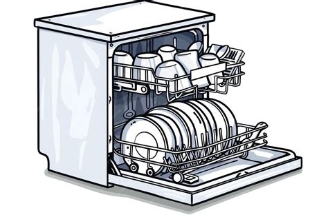 Dishwasher clip art cartoon illustration isolated white background ...