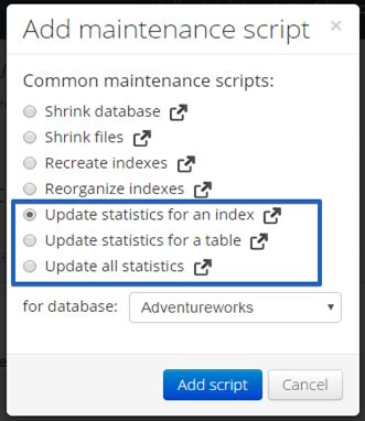 UPDATE STATISTICS add-from-template