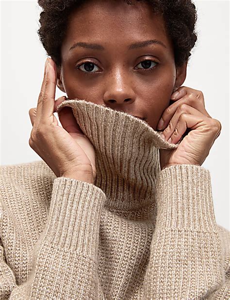 Buy Cloud Yarn Textured Roll Neck Jumper at Marks & Spencer