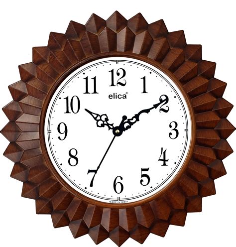 Buy Oreva Plastic Wooden Look Designer Wall Clock (32 x 32 x 4 cm, Wood ...