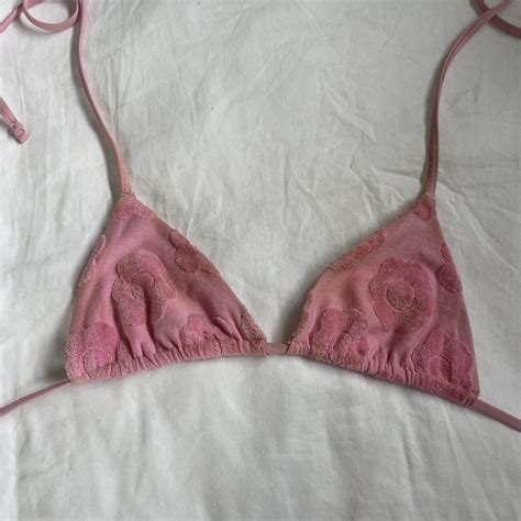 Frankies Bikinis Women's Pink Bikini-and-tankini-tops | Depop