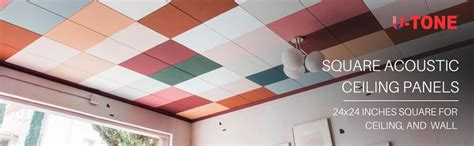 UNIDUS ACOUSTICS Square Acoustic Ceiling Panels Set of 12, 24"x24"x 9mm ...