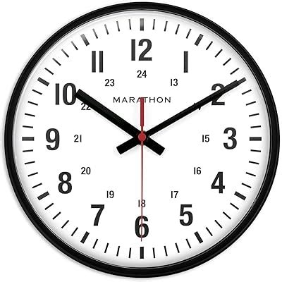 MARATHON 10 Analog Clock, Black - Silent, India | Ubuy