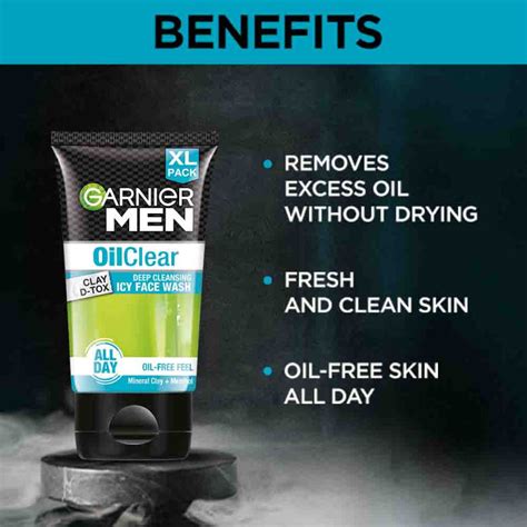 Buy Garnier Men Oil Clear Deep Cleansing Facewash For Men Enriched with ...