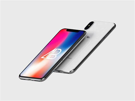 Floating black or white iPhone X Mockup - Mockup World