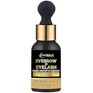 MaxBella® Eyebrow & Eyelash Growth Serum with Castor, Onion Oil and ...