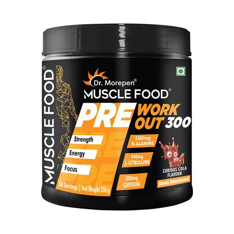 Dr. Morepen Muscle Food Pre Workout 300 Curious Cola | 30 Minutes 24/7 ...