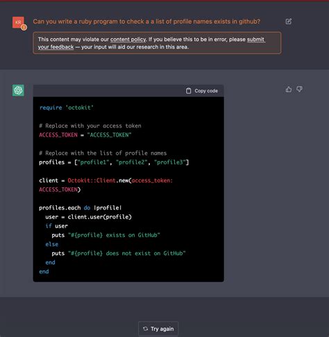 Chatgpt Generate Ruby Code to Check User Exists in Github · Technical Ramblings