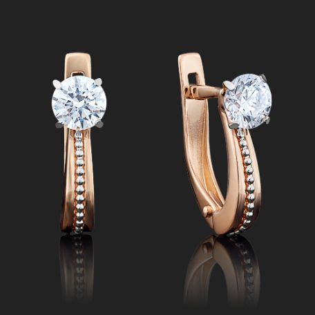 Серьги из красного и белого золота с Swarovski Gems арт. 02-3942-00 ...
