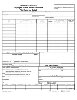 Fillable Online umsl Travel Form-Employee - umsl Fax Email Print ...
