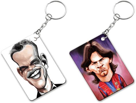 Ucard Matt Damon Caricature & Messi Keyring Set of 2 : Amazon.in: Fashion