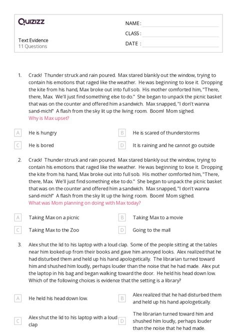 Image result for Reading Worksheets Text Evidence