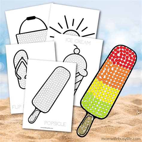 Printable Summer Q Tip Painting Activity - Mom. Wife. Busy Life.