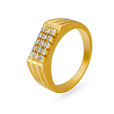 Geometric Diamond Ring for Men