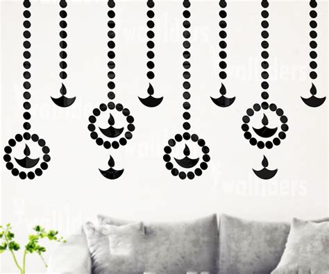 Buy Wall1ders 10 Diya & 200 Dots Mirror Stickers for Wall, Acrylic ...