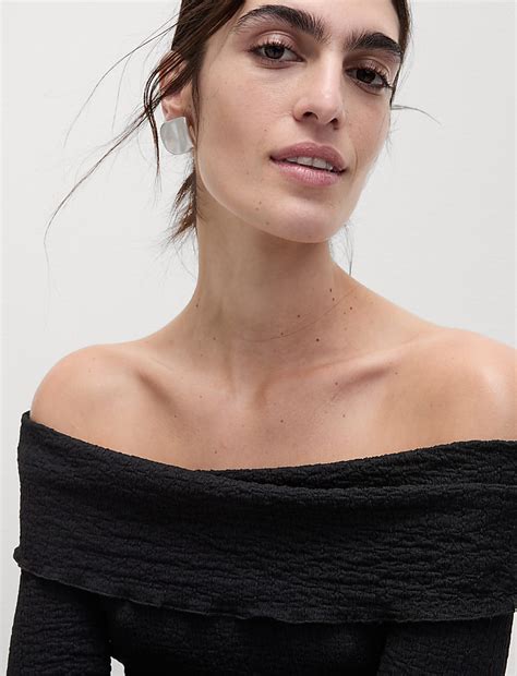 Buy Textured Off The Shoulder Top at Marks & Spencer
