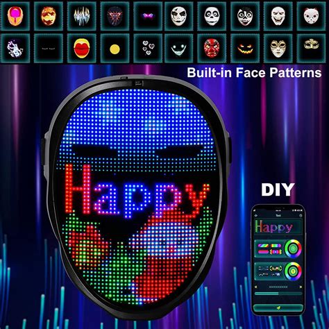 Gootus Bluetooth Programmable LED Face Transforming Mask - India | Ubuy