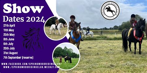25th May Springwood Riding Club Show OPEN TO ALL, Springwood Riding ...