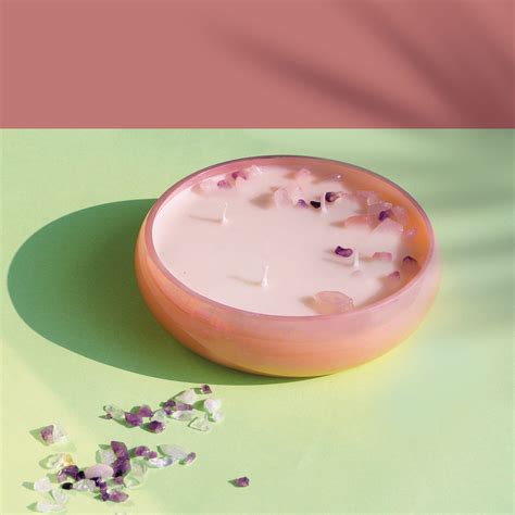 Lustre Pink Glass Tray | English Rose | Scented Candles