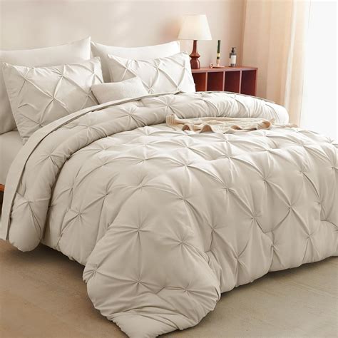 Amazon.com: CozyLux King Size Comforter Set Beige, 7 Pieces Bed in A ...