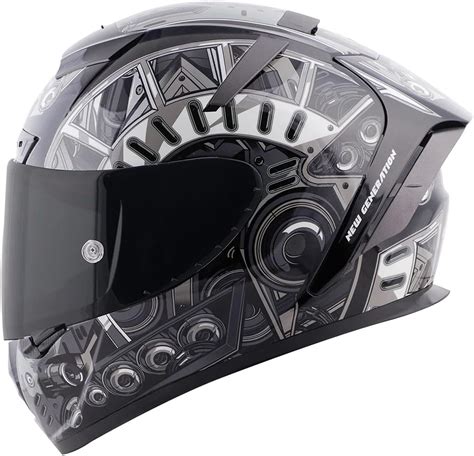 Steelbird SBA-2 7Wings ISI Certified Full Face Helmet Fitted with Clear ...