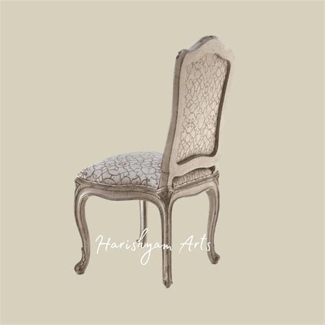 Traditional European Upholstered Chair with Intricate Carvings, Timele