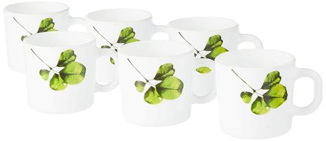 Larah by BOROSIL Oval Opalware Mug, Set of 6 Tea/Coffee Mugs, 180 ml ...