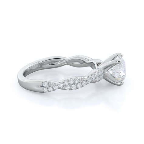 Winding 2 1/5 CTTW Round Cut Lab Grown Diamond Engagement Ring in 14KT ...