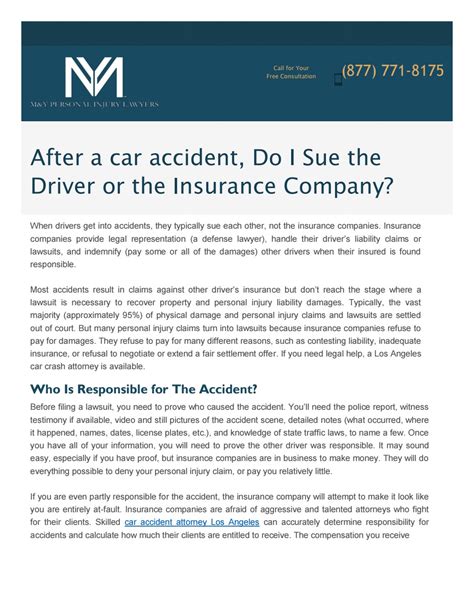 Sue Insurance Company Auto Accident - Insurance Coverage Guide