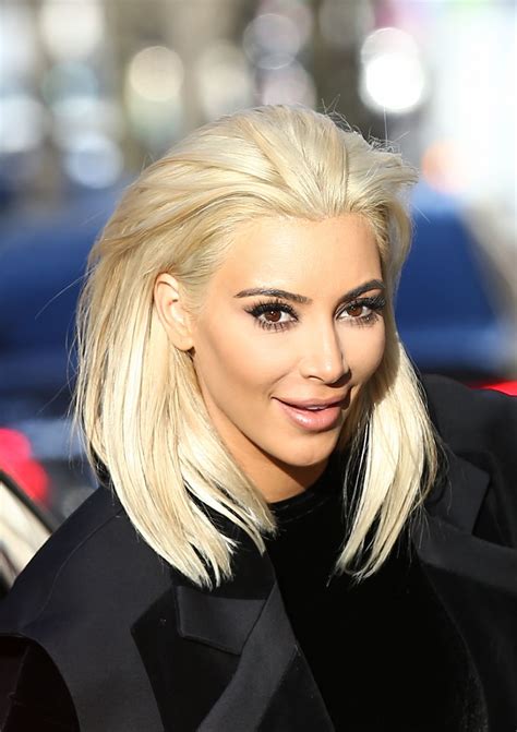 Kim Kardashian Goes Blonde - Out in Paris, March 2015 • CelebMafia