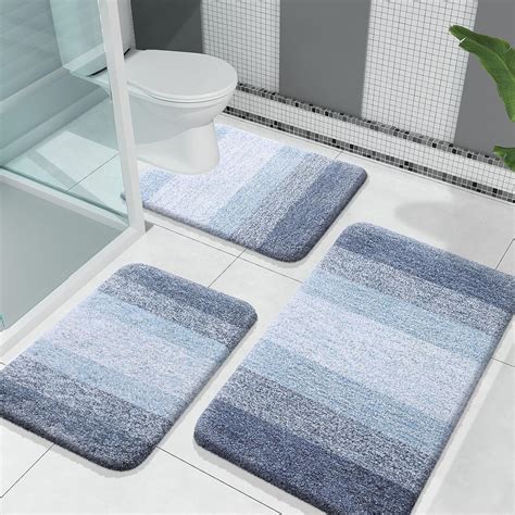 Amazon.com: OLANLY Bathroom Rugs Sets 3 Piece, Soft Absorbent ...