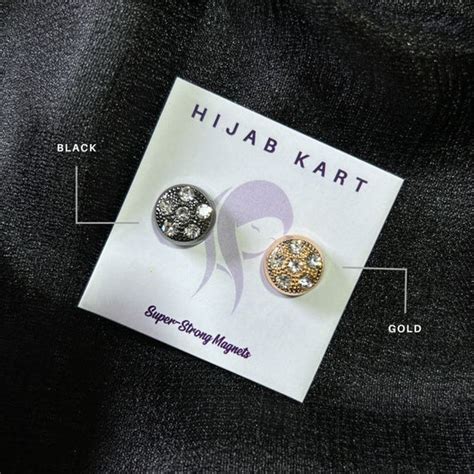 Diamond Studded Magnet Hijab Pin - Chrome Finish | Hijab Pin – Hijab Kart