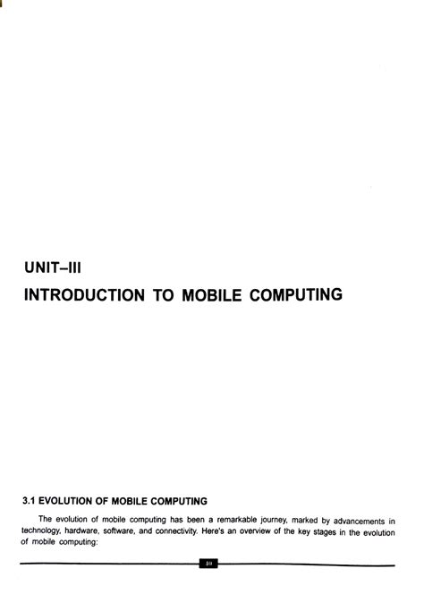 MCN CH 3 - UNIT-III INTRODUCTION TO MOBILE COMPUTING 3 EVOLUTION OF ...