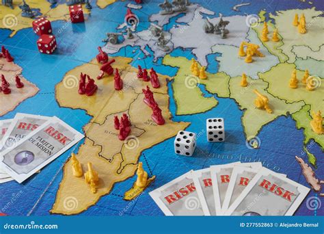 Closeup To a Classic Risk Strategy Board Game in Spanish Editorial ...