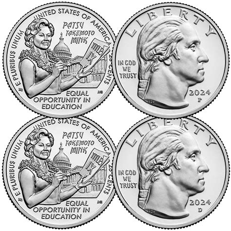 2024 P & D Patsy Takemoto Mink Quarter Pair Brilliant Uncirculated | International Coins & Currency