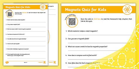 Magnets Quiz for Kids (Ages 7 - 11)