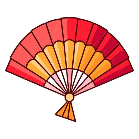 Hand fan clipart cartoon style vector illustration | Premium AI ...