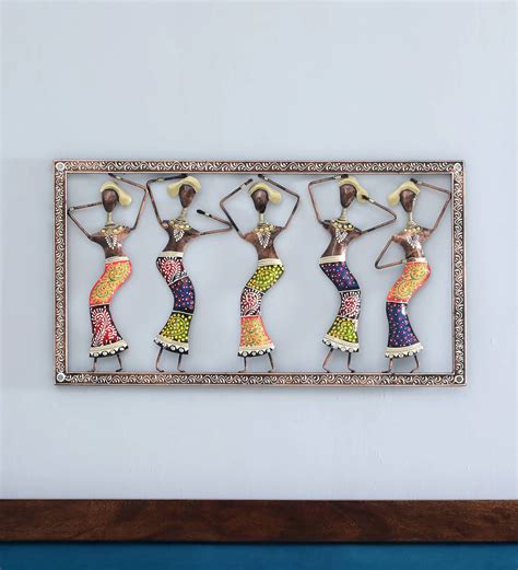 5 Lady Dancing Fram Decorative Multicolour Iron Wall Art | D-Decorum